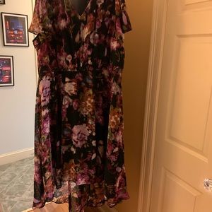 Lane Bryant size 26 textured floral midi dress.